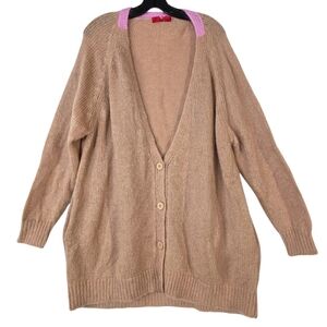 Max & Co. wool blend knit oversized v neck button down cardigan